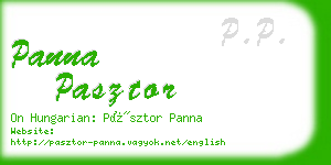 panna pasztor business card
